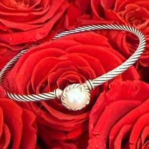 DAVID YURMAN Pearl Cable Bangle Bracelet - Silver